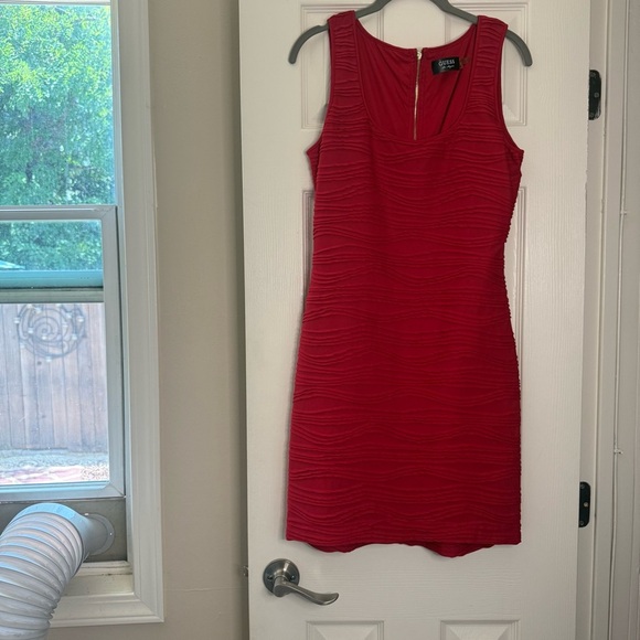 Guess Red Ruched Bodycon Mini Dress - Picture 2 of 6